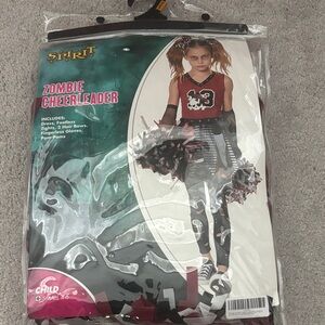 Spirit Zombie Cheerleader Costume for Kids - Burgundy and Black